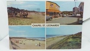 Vintage Postcard Multiview Donkeys on Beach Village Centre Sandhills Beach 1973