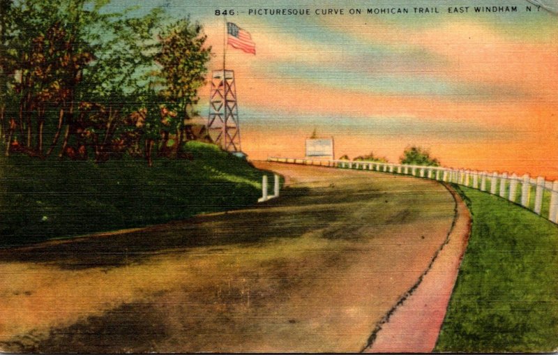 New York East Windham Picturesque Curve On Mohican Trail 1947