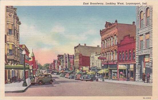 Indiana Logansport East Broadway Looking West