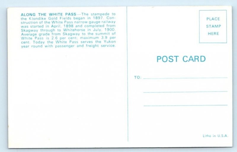 White Pass Railroad Train Car - Yukon ALASKA Postcard