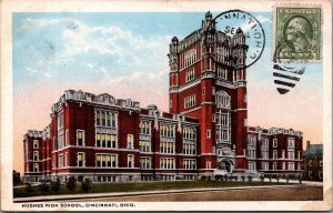 USA Hughes High School Cincinnati Ohio Vintage Postcard C033
