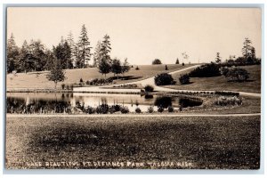 c1910's Lake Beautiful Pt. Defiance Park Tacoma WA RPPC Photo Antique Postcard