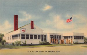 SOUTH SAN ANTONIO TEXAS TX~U. S. O. USO WW2 CLUB 1942 POSTCARD 