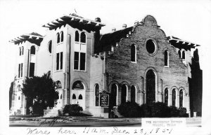 RPPC The Methodist Church, Uvalde, Texas Vintage Real Photo Postcard 1951