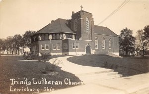 J28/ Lewisburg Ohio RPPC Postcard c1920s Trinity Lutheran Church  287