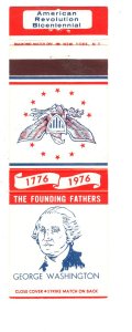 George Washington, 1776 - 1976 Founding Fathers Vintage Matchbook Cover