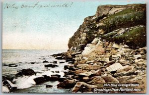 Portland Maine 1907 Postcard White Head Cushings Island Wilton & Hartland Cancel