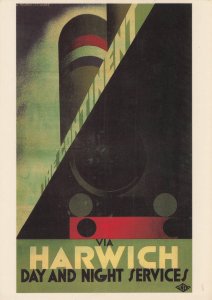 Harwich Day & Night Train Old Ship Travel Services Poster Postcard
