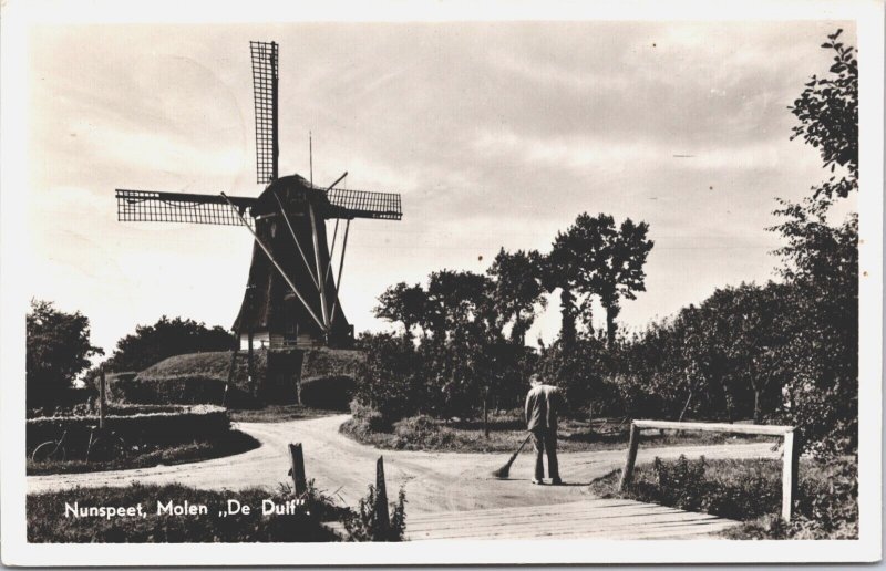 Netherlands Nunspeet Molen De Duif Vintage RPPC 09.02