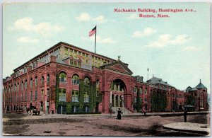 VINTAGE POSTCARD MECHANICS BUILDING ON HUNTINGTON AVE BOSTON MASS DATED 1912