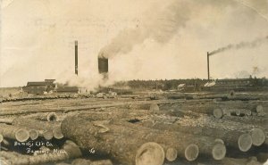 RPPC Postcard Minnesota Bemidji Logging Lumber sawmill 1910 23-3140