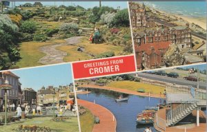 Norfolk Postcard - Cromer, Church Street,West Cliff Gardens,Boating Pool RS35944