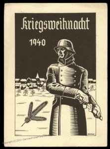 3rd Reich Germany 1940 Weihnacht Christmas Card FELDPOST Cover USED 100571