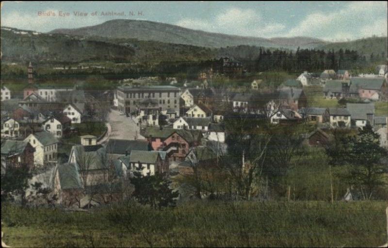 Ashland NH Birdseye View c1910 Postcard - Mailed to Somerville MA