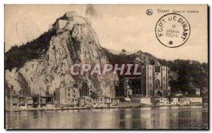 Old Postcard Dinant church and citadel