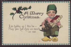 A Merry Christmas,Dutch Boy,Toys Postcard 