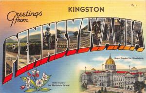 KINGSTON PENNSYLVANIA LARGE LETTER POSTCARD c1940s