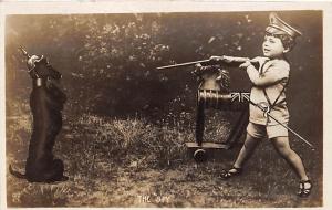 Little boy dressed in military Child, People Photo Unused 