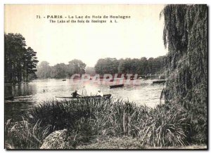 Old Postcard Paris Lake Bois de Boulogne