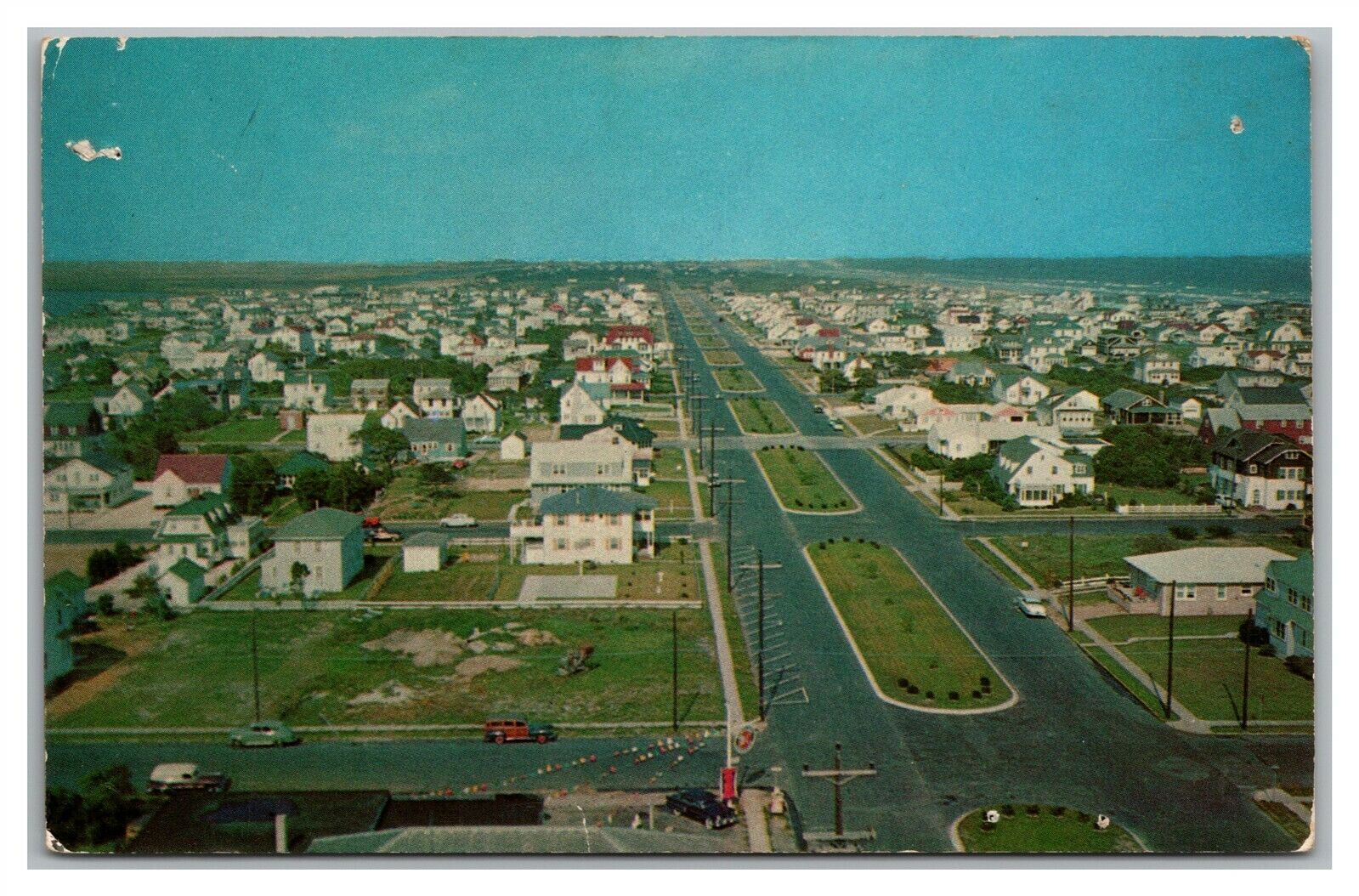 Postcard NJ Stone Harbor New Jersey Aerial View Second Avenue North