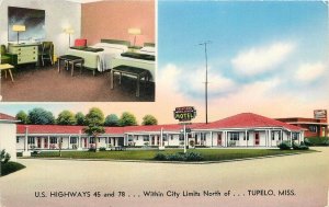 Postcard Mississippi Tupelo Travelers Motel 1955 occupation Tichnor 23-4484