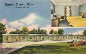 VT, Burlington, Vermont, Harbor Sunset Motel, Multi View, Tichnor No. 86420