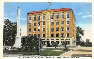 MARIANNA, Florida FL     HOTEL CHIPOLA~Civil War Battle Monument    Postcard