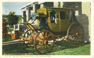 Old Time Stage Coach Yellowstone Park Asahel Curtis Northern Pacific Postcard E1