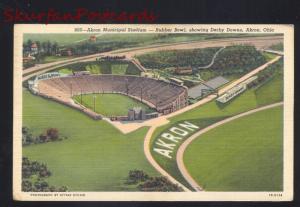 UNIVERSITY OF AKRON ZIPS OHIO FOOTBALL STADIUM RUBBER BOWL OLD POSTCARD