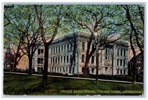 Oshkosh Wisconsin WI Postcard Orville Beach Manual Training School c1910 Vintage