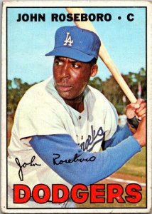 1967 Topps Baseball Card John Roseboro Los Angeles Dodgers sk2148