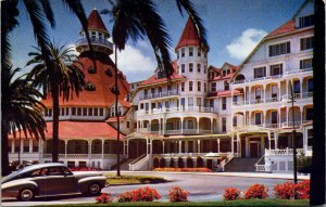 Vtg 1940s Hotel Del Coronado Old Car Coronado California CA Unused Postcard