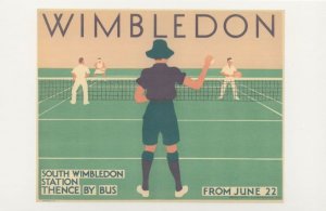 South Wimbledon Tube Train Station for 1931 Tennis Advertising postcard