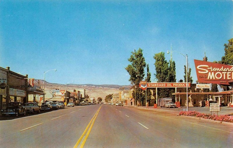 Main Street Scene RICHFIELD, UTAH Gas Station Sevier Co c1950s Vintage Postcard