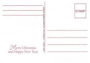 Merry Christmas Continental Size: Approx 4 X 6 inches (15 cm X 10.5 cm) Postcard