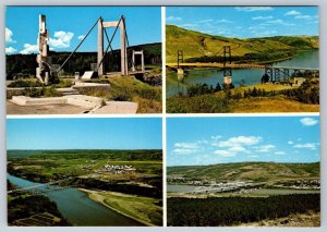 Peace River Bridges, Alberta Canada, Chrome Multiview Postcard, 4 Views, NOS