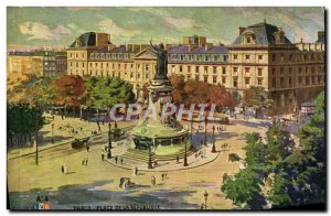 Old Postcard Paris Place De La Republique