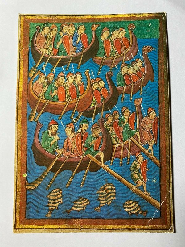 UNUSED ART POSTCARD -  THE VIKING INVASION OF EAST ANGLIA 12TH CENTURY (KK628)