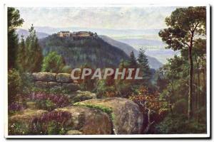 Old Postcard Mont Sainte Odile and Wall Paien