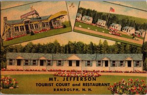 Mt Jefferson Tourist Court and Restaurant Motel Randolph NH c1956 Postcard E53