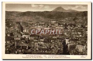Old Postcard Clermont Ferrand Puy de Dome Panorama View from the top of the c...