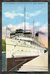 dc502 - Canada 1930s Steamer ASSINIBOIA at Sault Ste Marie