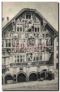 Belgium Belgie Scahffhausen Old Postcard Haus zum Ritter