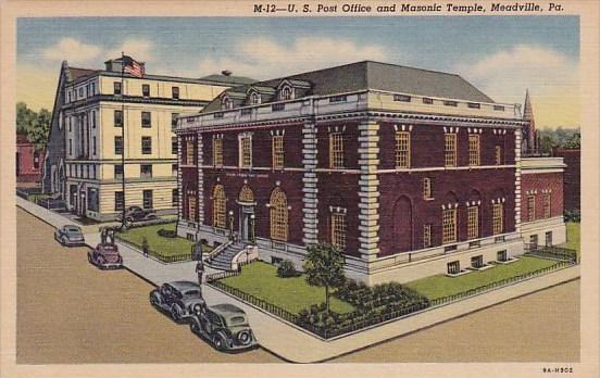 Pennsylvania Meadville U S Post Office And Masonic Temple