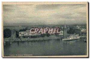 Old Postcard Lindau Hafenpartie