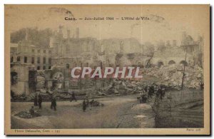 Old Postcard Caen June July 1944 The Hotel de Ville Army