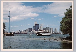 CN Tower, Toronto Island Ferry, Skyline, Toronto, Ontario, Chrome Postcard #1