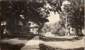 RPPC Residential Street View Dirt Road Houses Hitching Posts Postcard I27