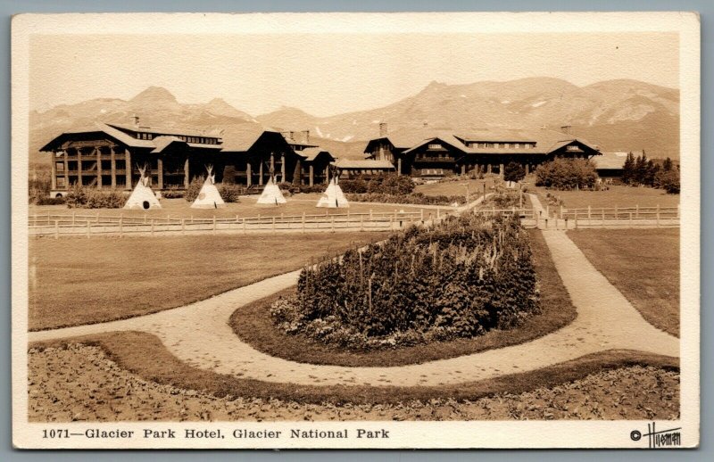 Postcard RPPC c1930s Glacier National Park MT Glacier Park Hotel T.J. Hileman