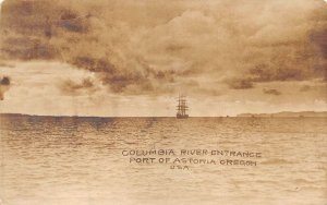Port of Astoria Oregon Columbia River Ship Real Photo Vintage Postcard AA62851